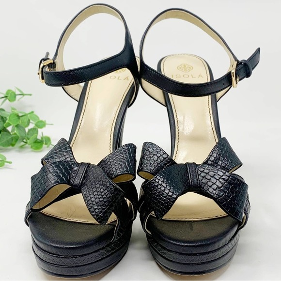 Isola Daena in Black Snake Womens Bow Heels size 8 - Picture 8 of 11